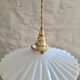 Pleated opaline hanging lamp