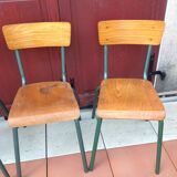 Suite of four school chairs 50/60 years
