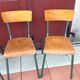 Suite of four school chairs 50/60 years