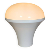 1970s “Mushroom” designer lamp in opaline glass and ABS base.
