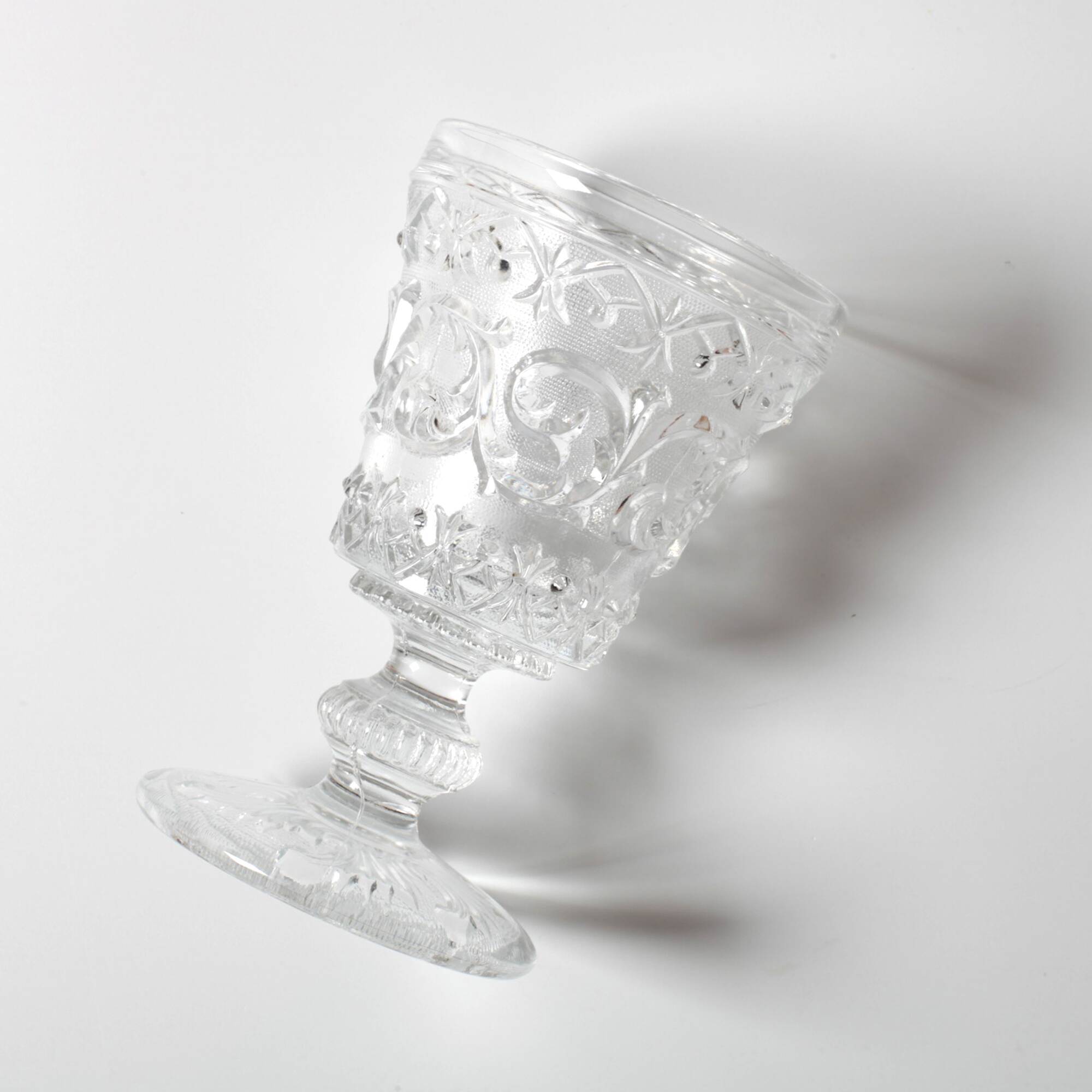 Vintage Clear Stem Glass Arabesque / Wine Goblet Baccarat / France / 1840s