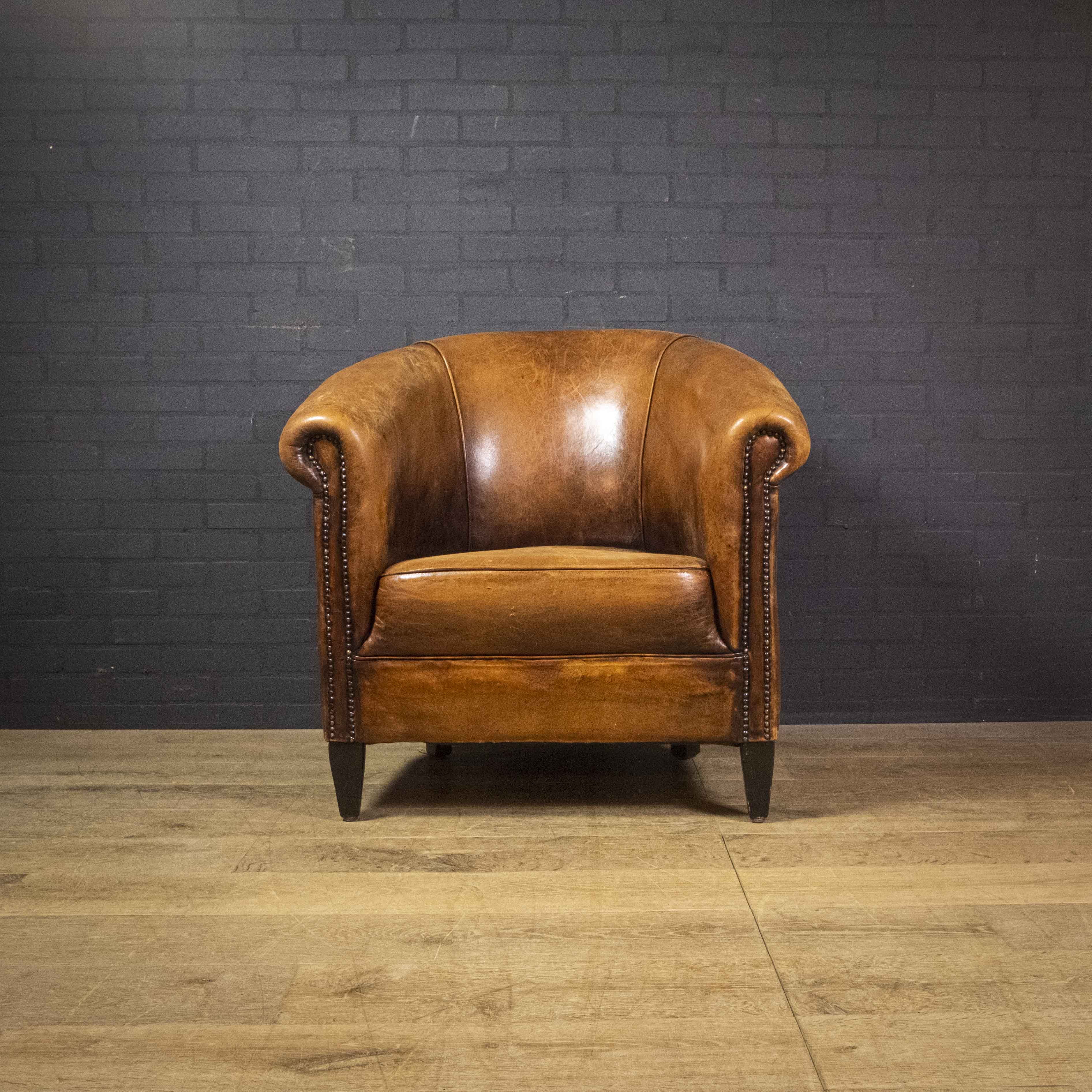Vintage armchair cuir de mouton