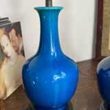 Pair of crackled ceramic lamps