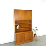 Meuble en teck design danois Poul Hundevad avec compartiments Lp, vintage