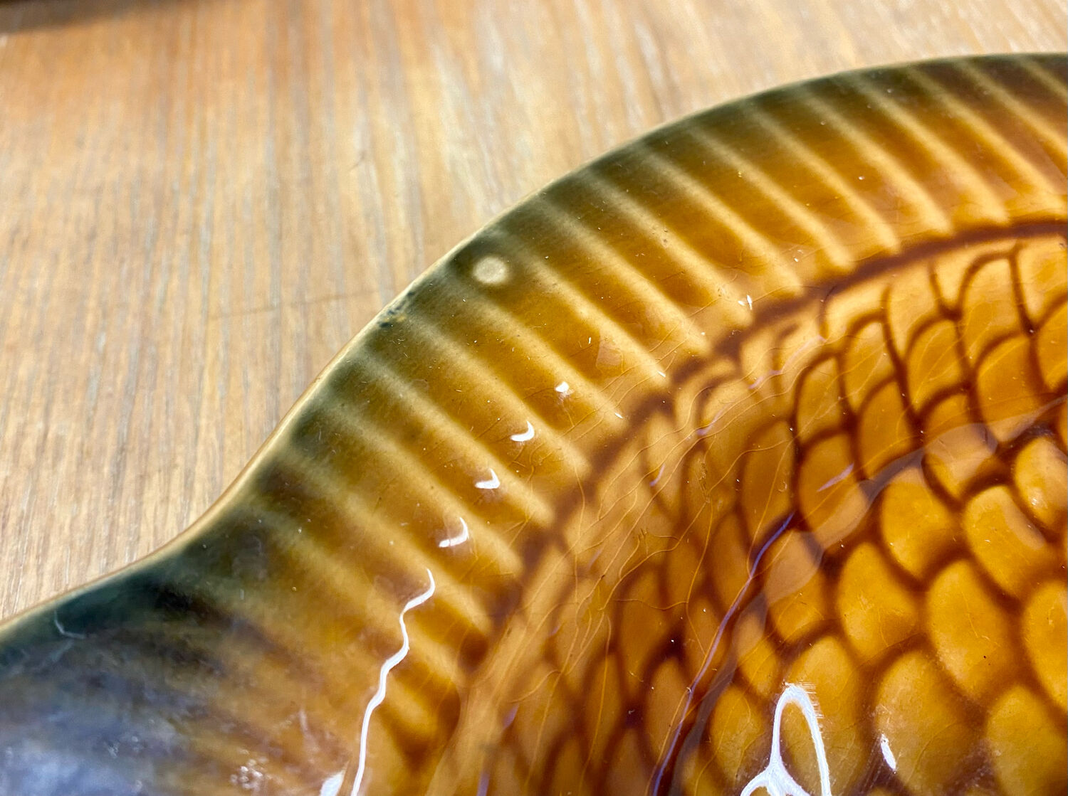 Fish service 8 plates and ceramic soup slurry Sarreguemines vintage 60