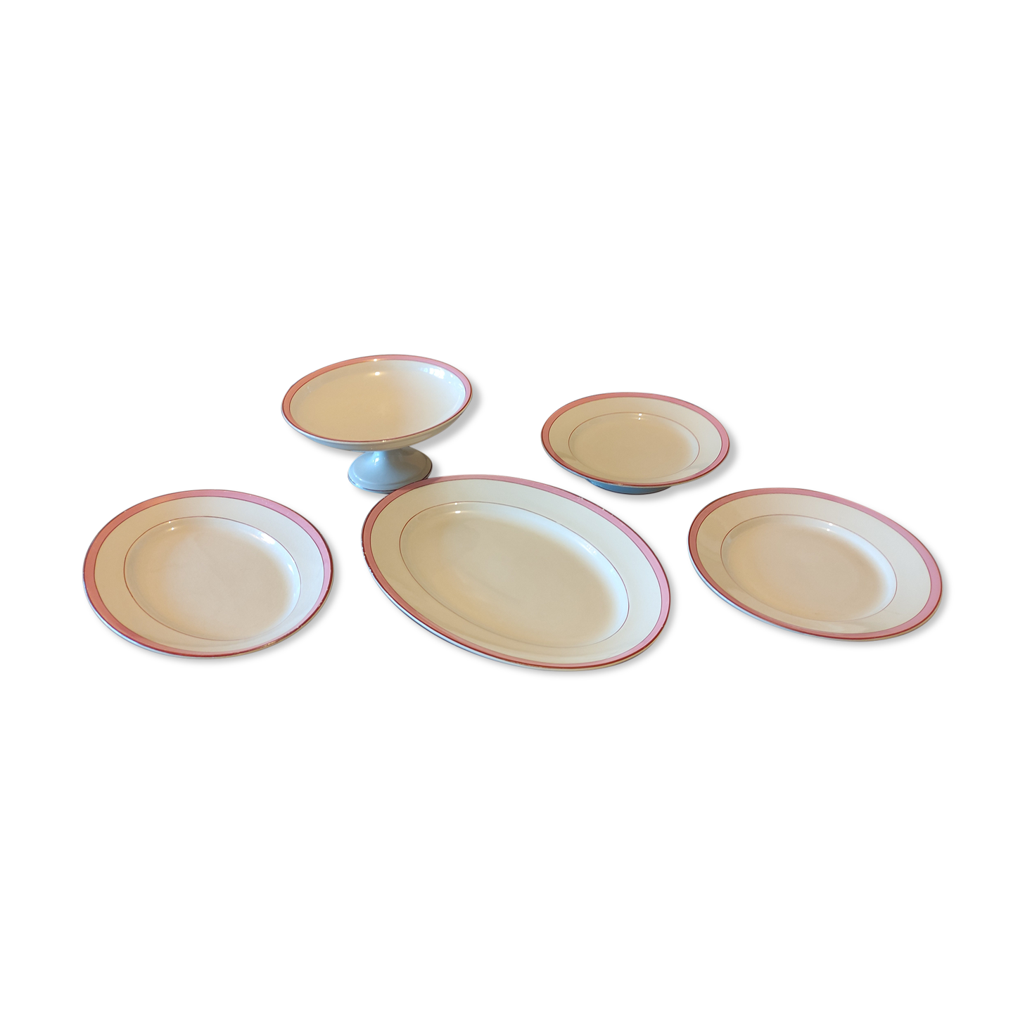 5 Serving dishes KG Lunéville pink