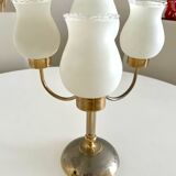 Vintage table lamp with 5 lights – frosted glass and gold metal