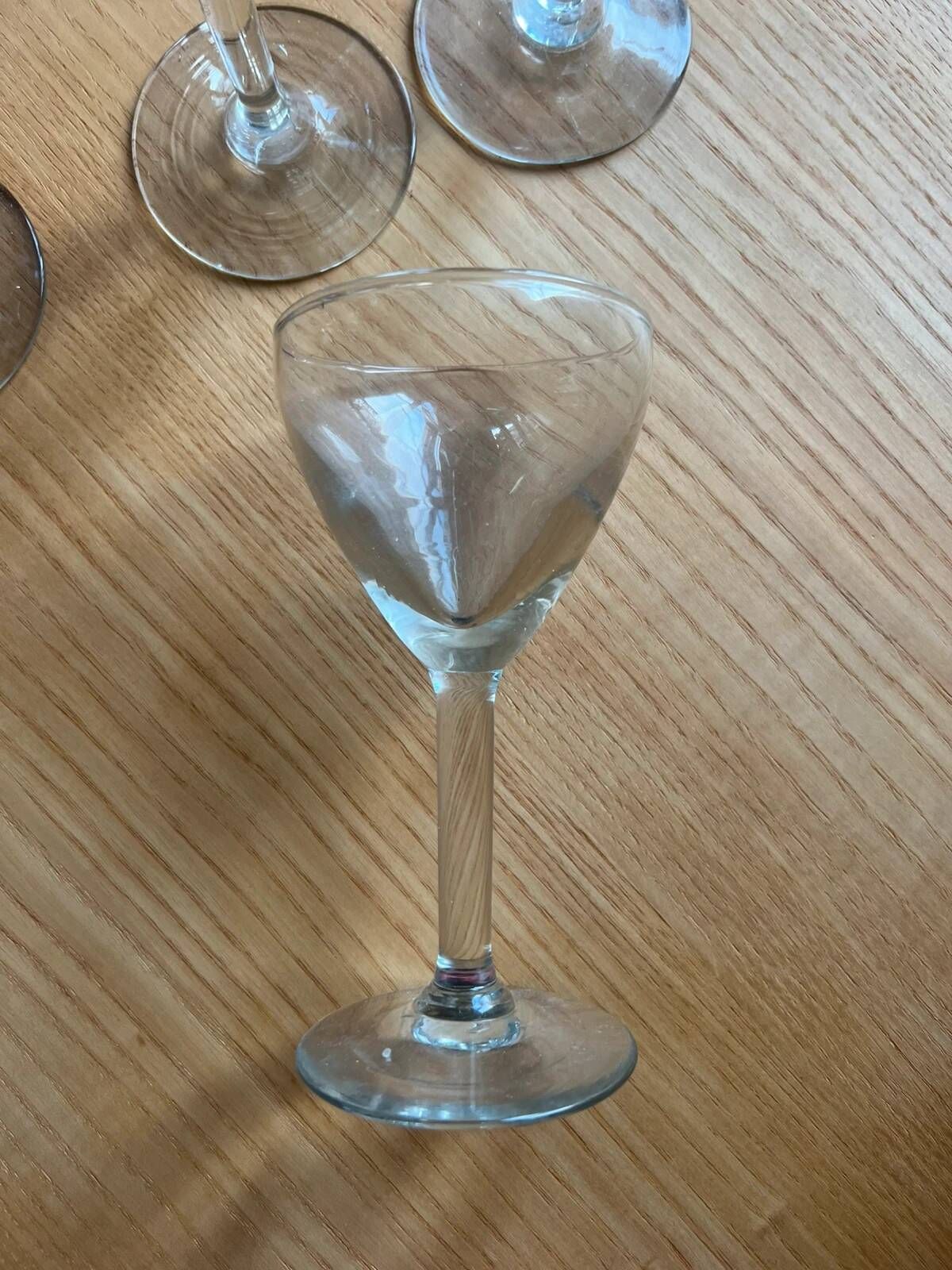 Set of 6 thick antique wine glasses