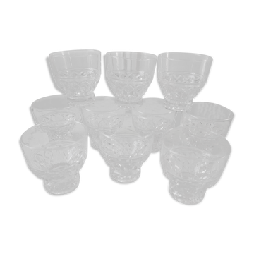 Lot of 10 crystal glasses aperitif