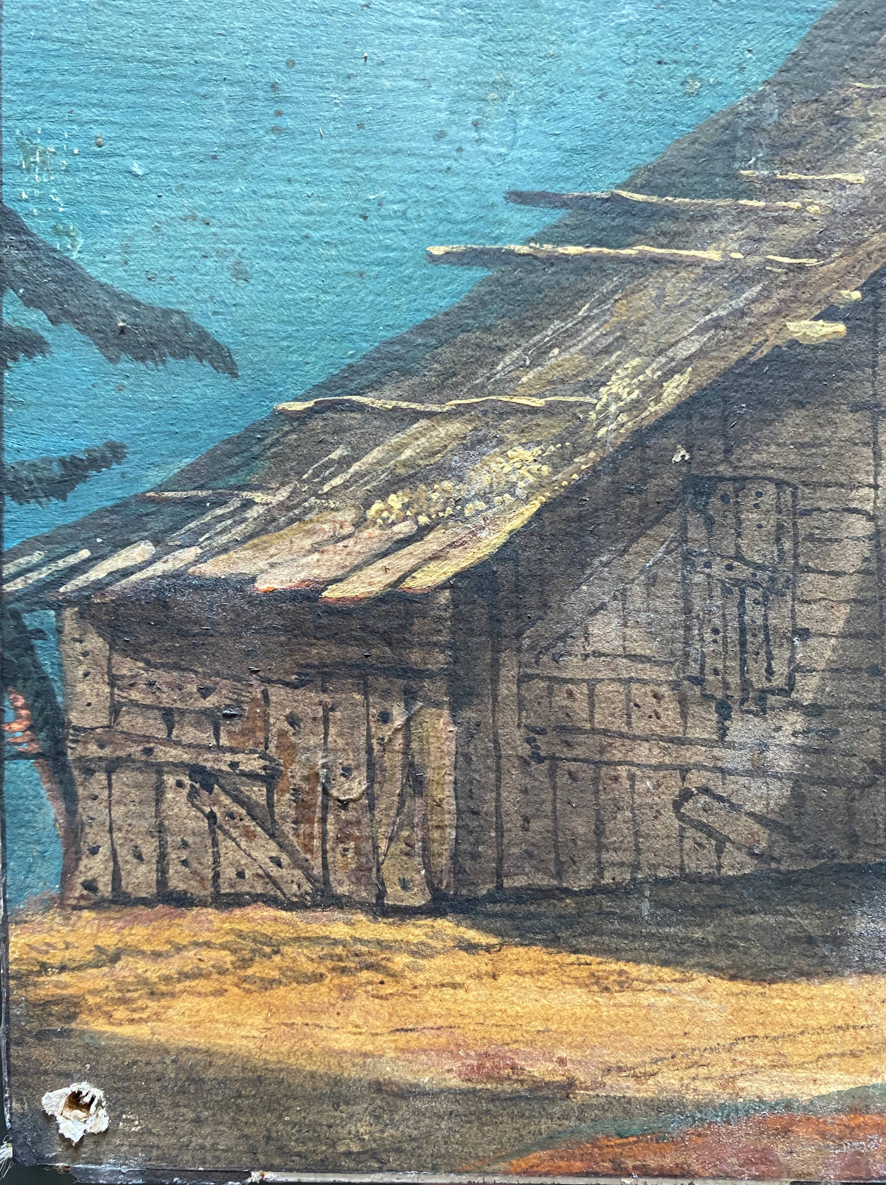 Old Gouache Painting (18th/19th century) View of the Galcier Alps (Vorderaar?) Switzerland