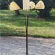 Vintage floor lamp from the 50s in metal and brass 4 flexible lights with tripod base