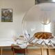 Lustre suspension cascade 3 glass globes Murano Mazzega