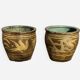 Two Antique Chinese Very Large Terracotta Dragon Plantation Pot...