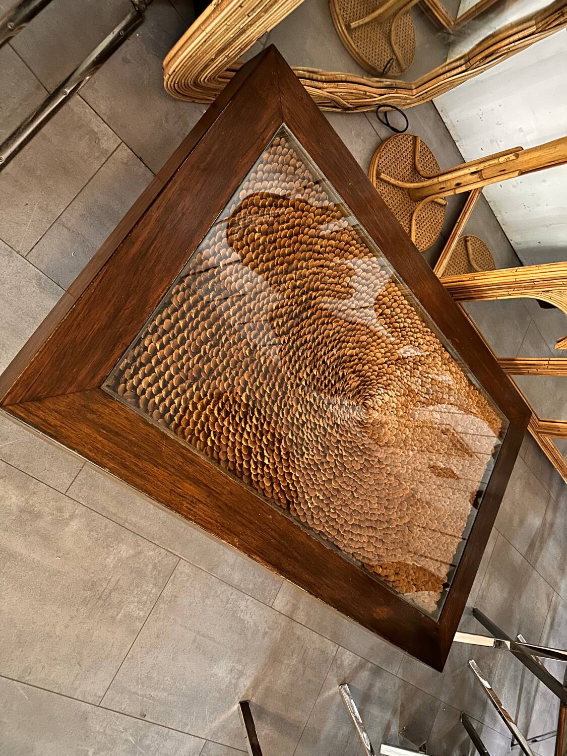 Vintage pine scale coffee table