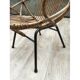 Pair of rattan shell chairs with metallic feet