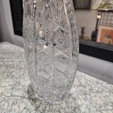 Cut crystal vase - ibex decoration, 20th century