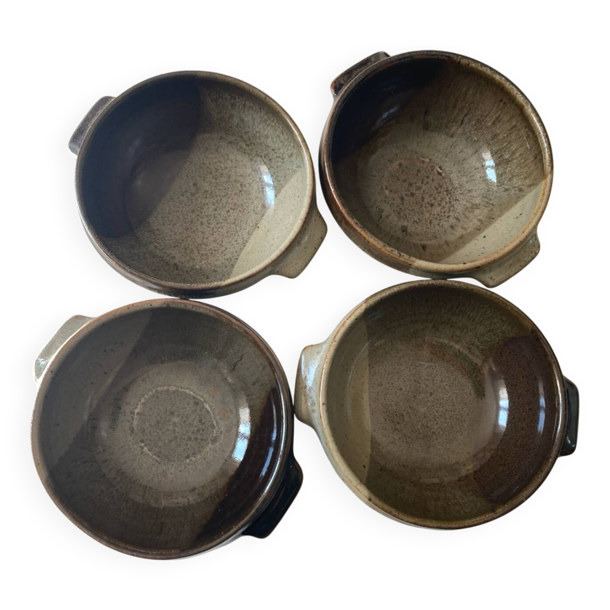 4 bols à oreilles en grès du Marais vintage