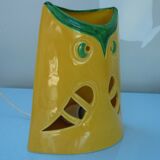 Lampe chouette photophore Les Grottes Dieulefit, 1970