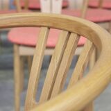 Set of 11 modern curved wood oak chairs