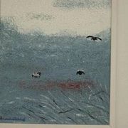 Oil on Canvas “Orrtupparna Samlas” by Bruno Wiklund,Vintage & Framed 61x53cm