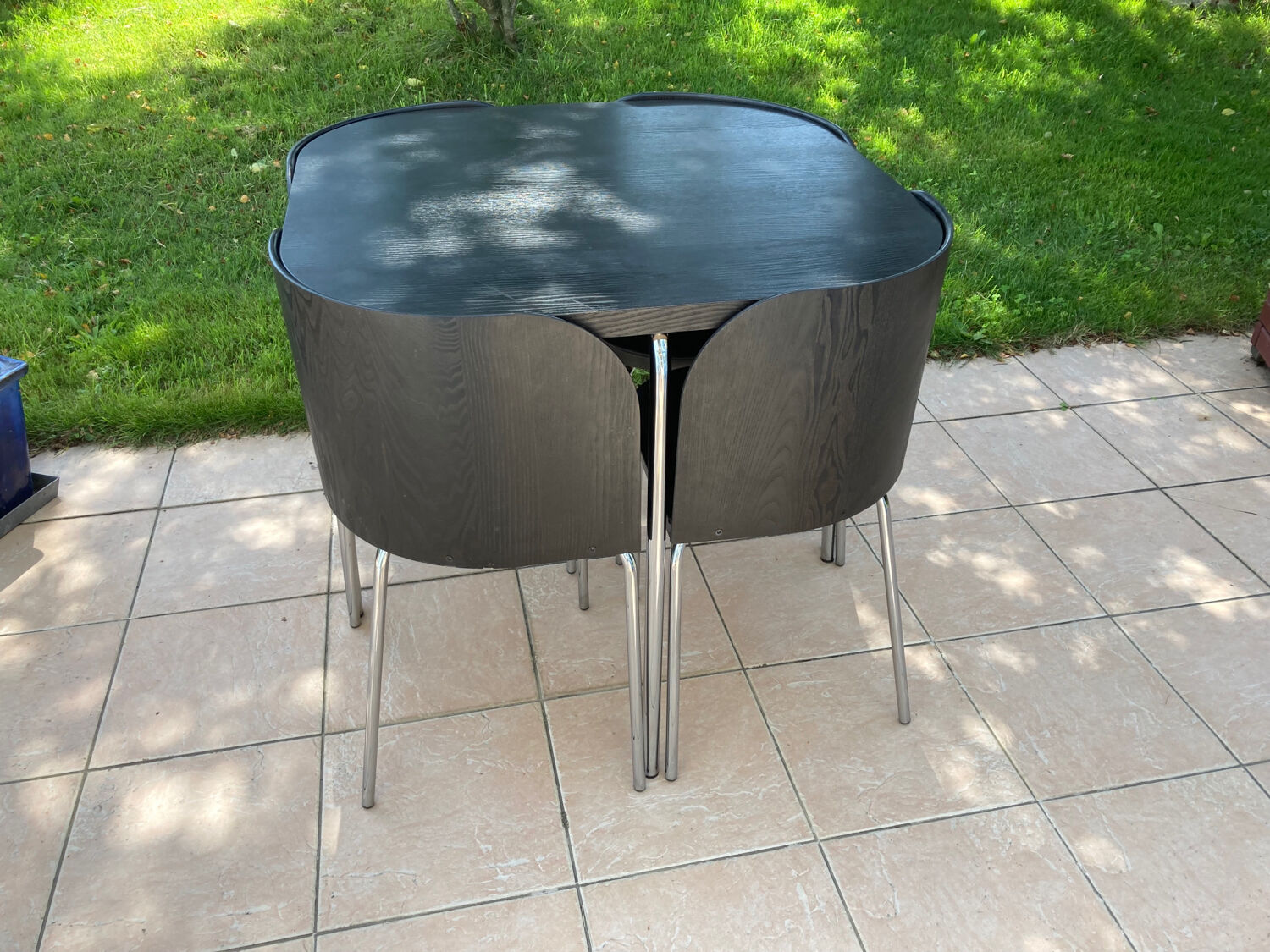 Black set fusion for ikea 1 table with 4 chairs