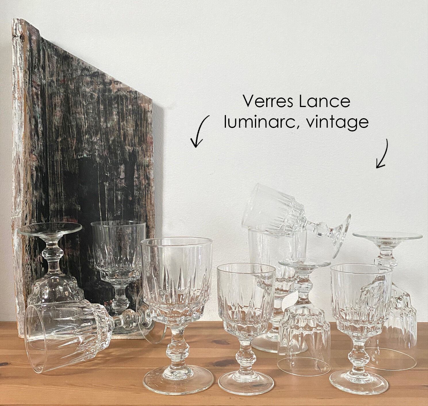 12 verres à vin - verres à eau luminarc lance vintage 100% recup