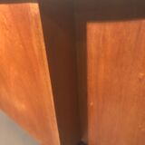 1940 desk in kidney shape with 8 drawers, 2 doors and footrest royere style