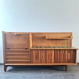 Guillerme et Chambron high sideboard, bar buffet, vintage secretary