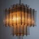 Chandelier in brass and structured ice glass, 1950s, Austria