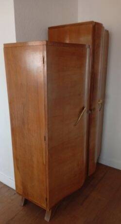 Asymmetrical wardrobe from the 1930s in Art Deco style.