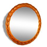 Miroir en rotin tressé