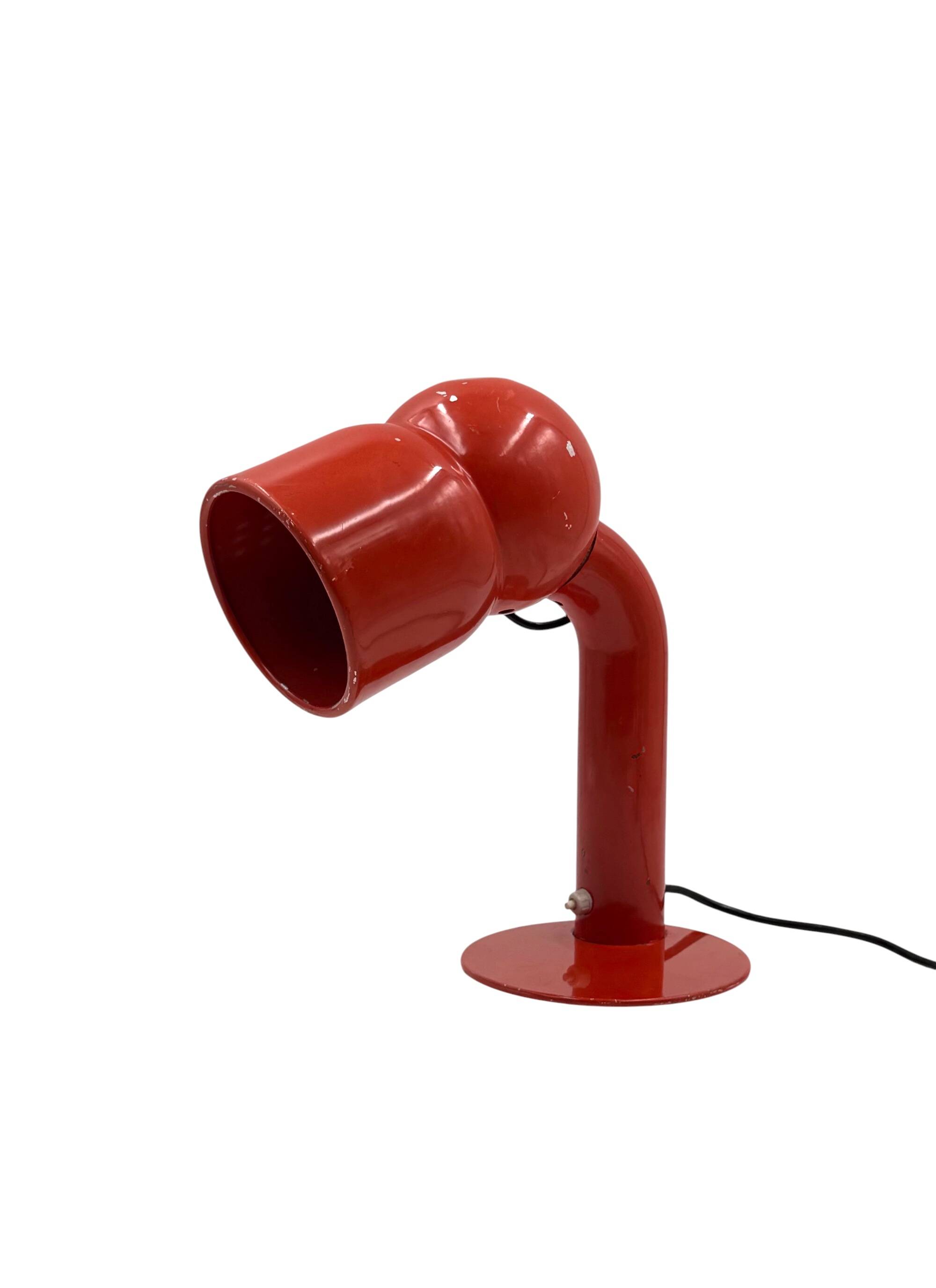 Elio Martinelli, mod. 2135 Robot red table lamp, Martinelli Luce Italy 1966