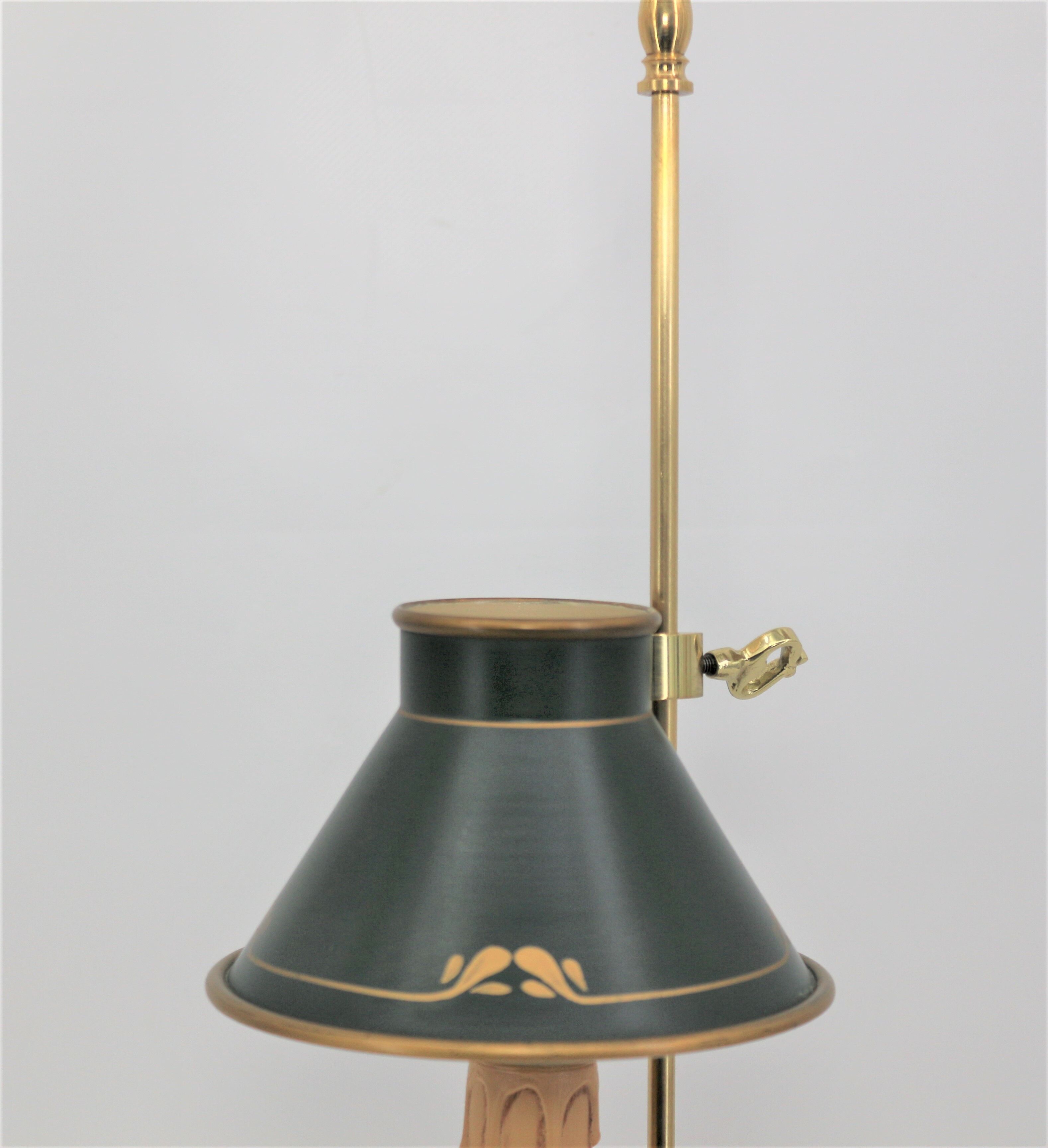 Bottled water bottle in the style of empire bronze conical lampshade