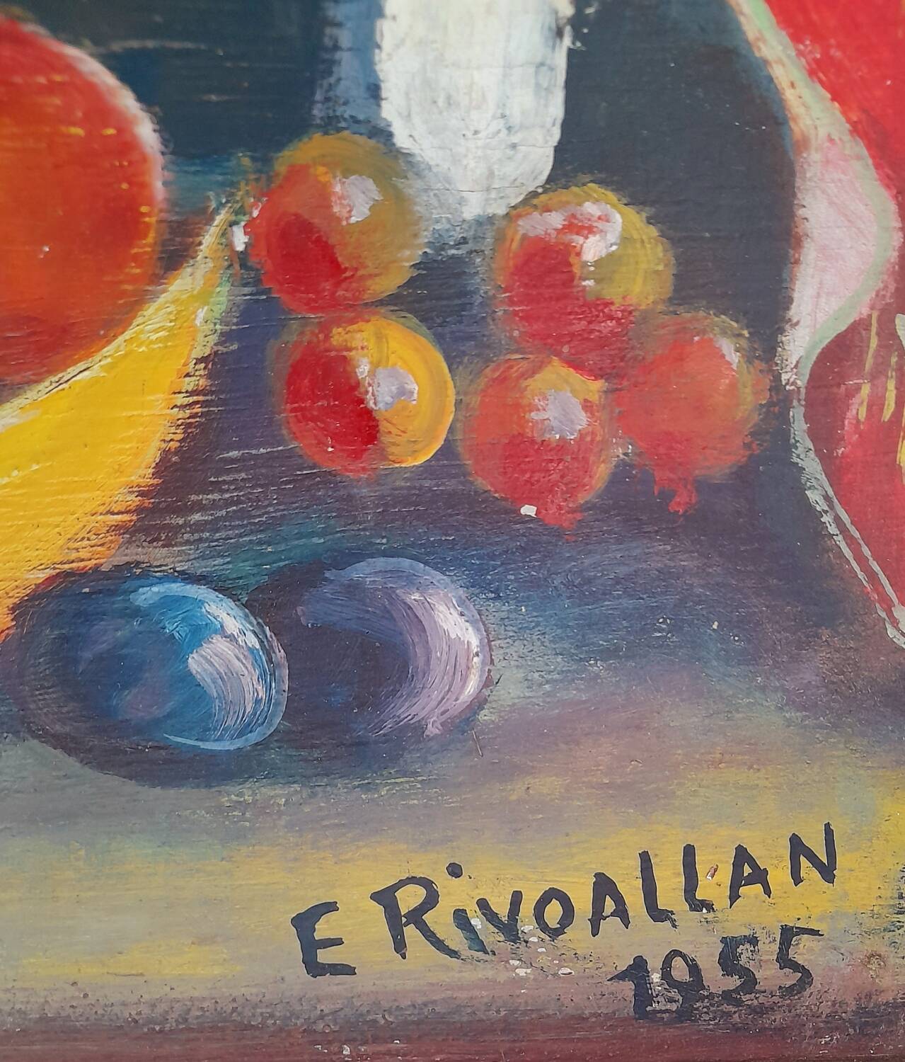 Nature morte, huile sur panneau 1955.