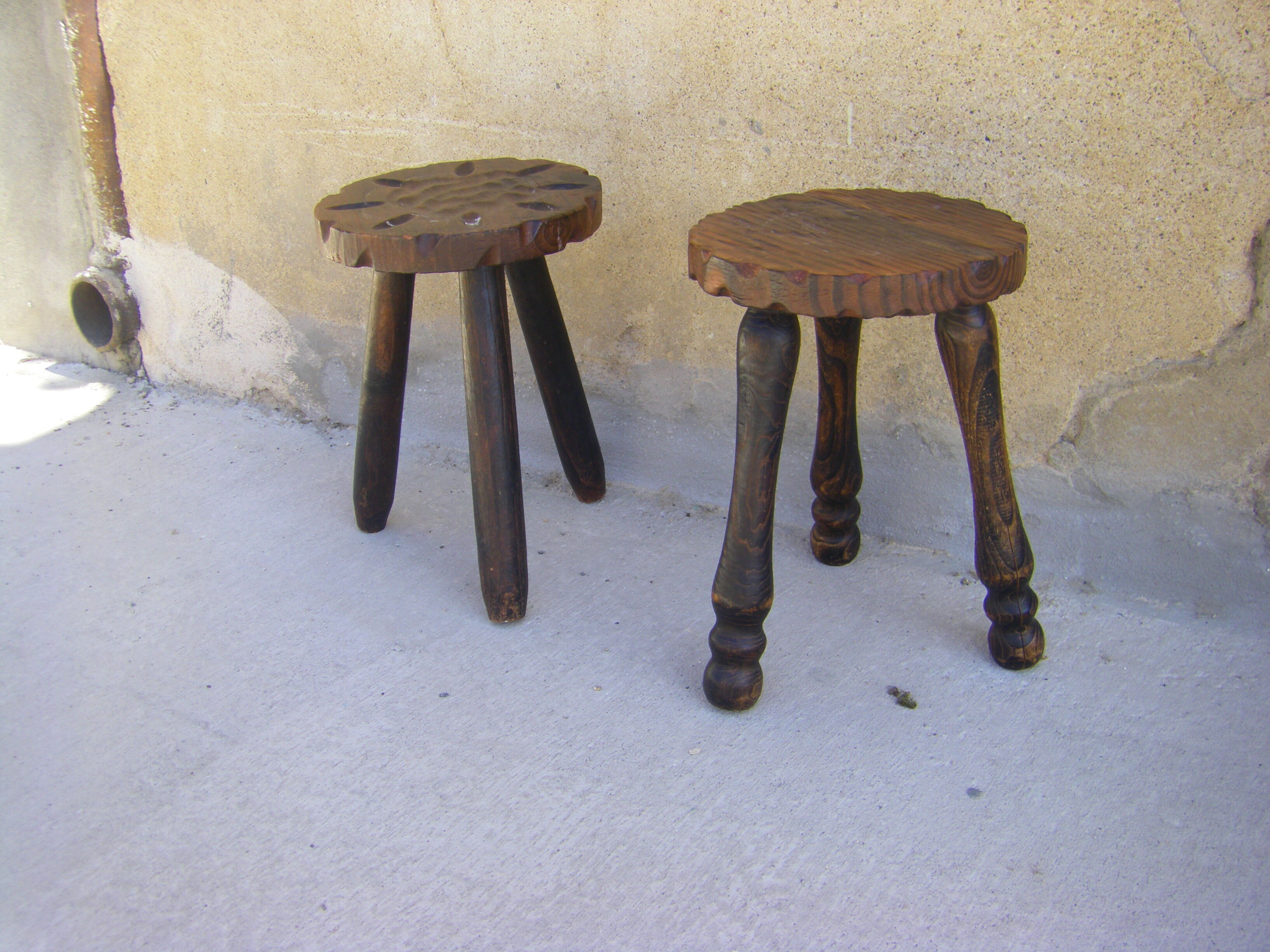 Pair of vintage low stools