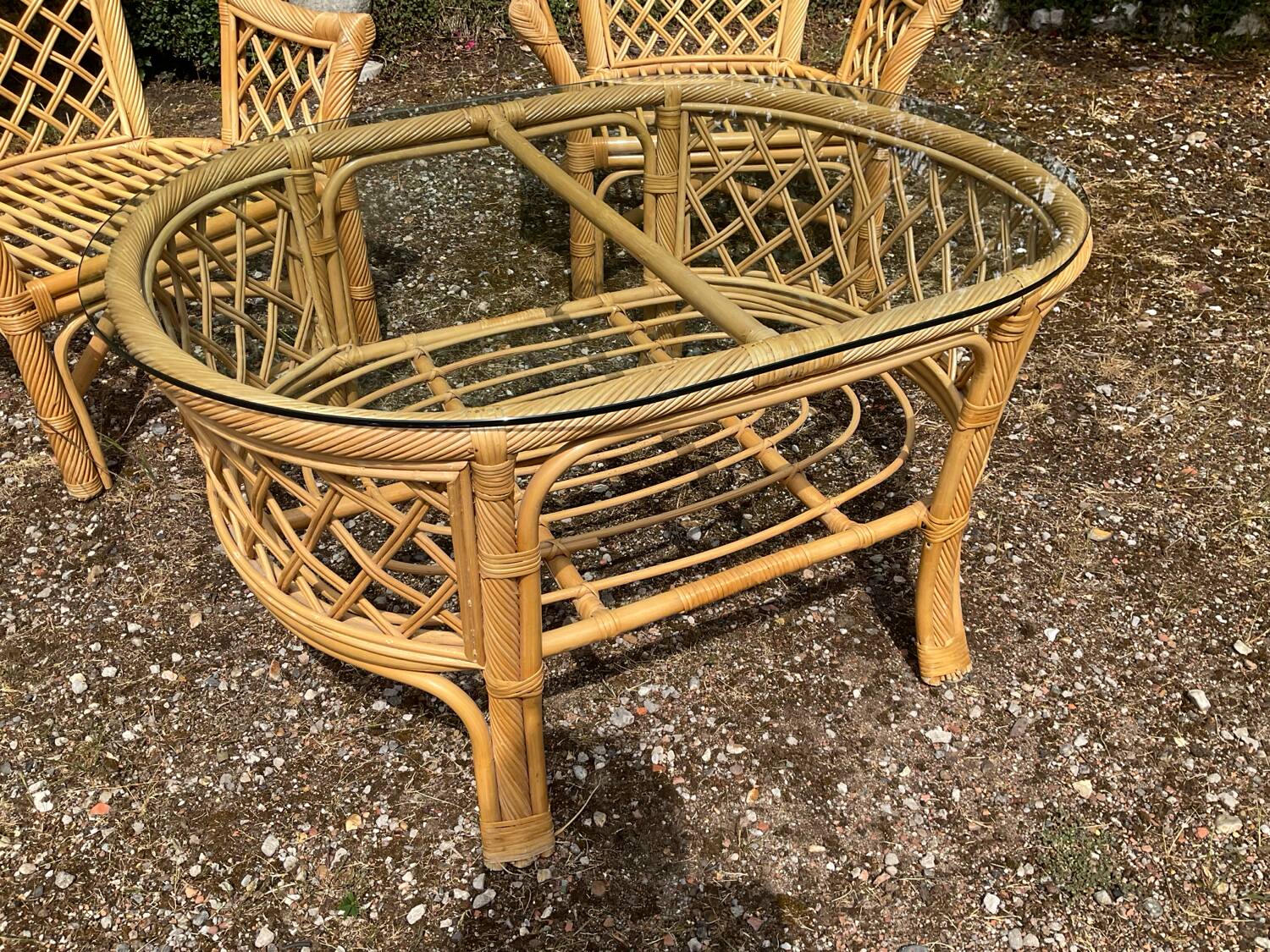 70s rattan lounge