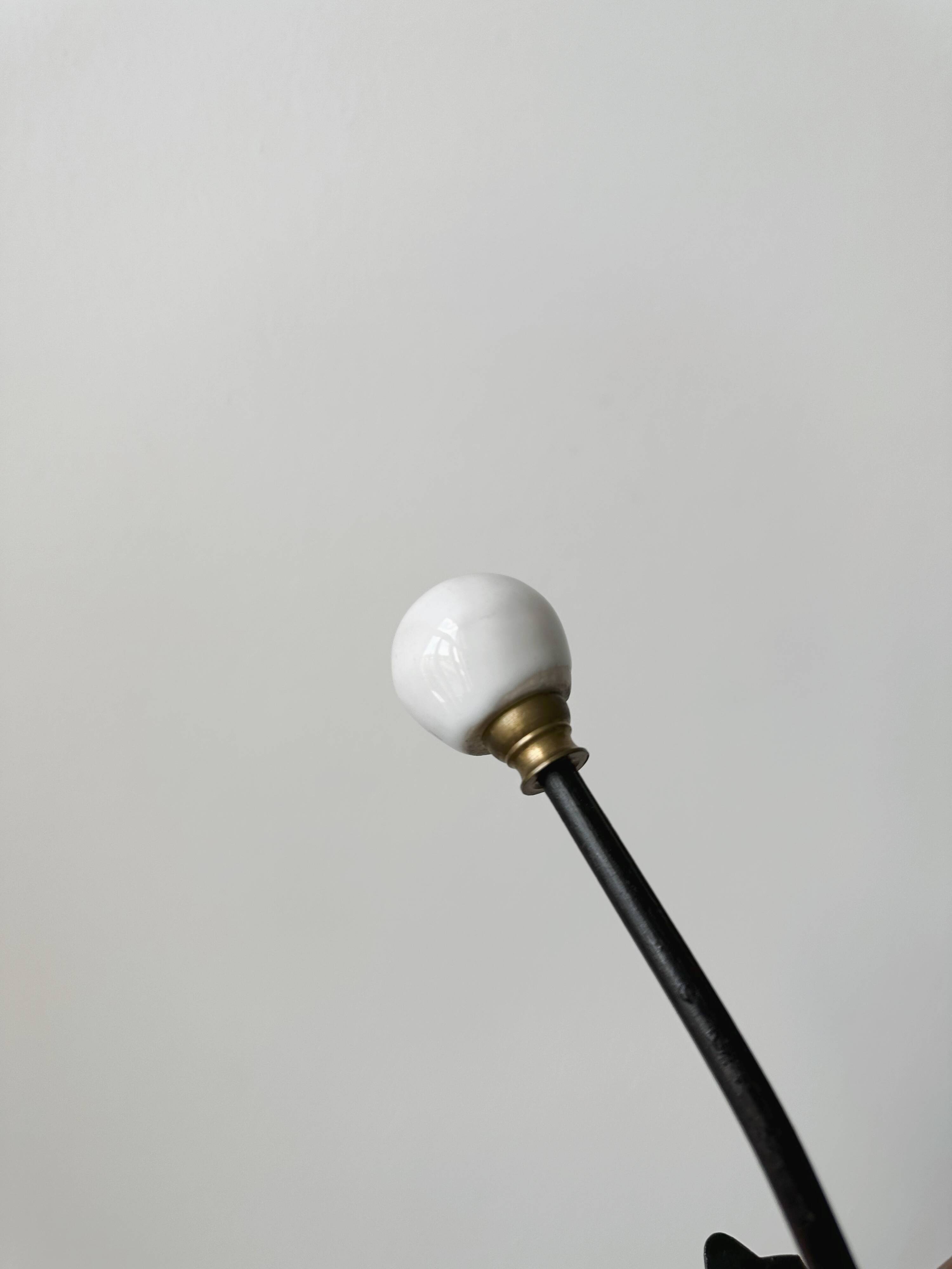 Set of two wooden and porcelain coat hooks