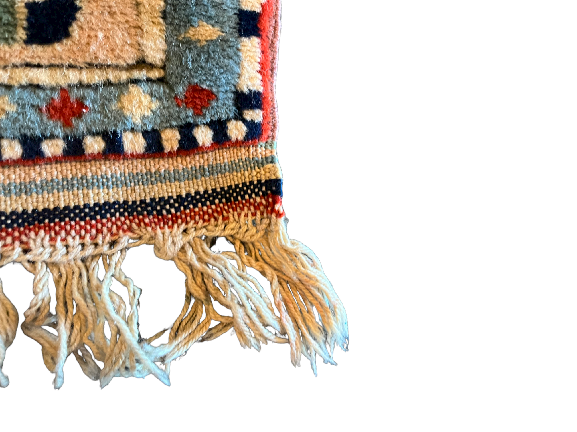 Baby Blue and Beige Long Hallway Runner