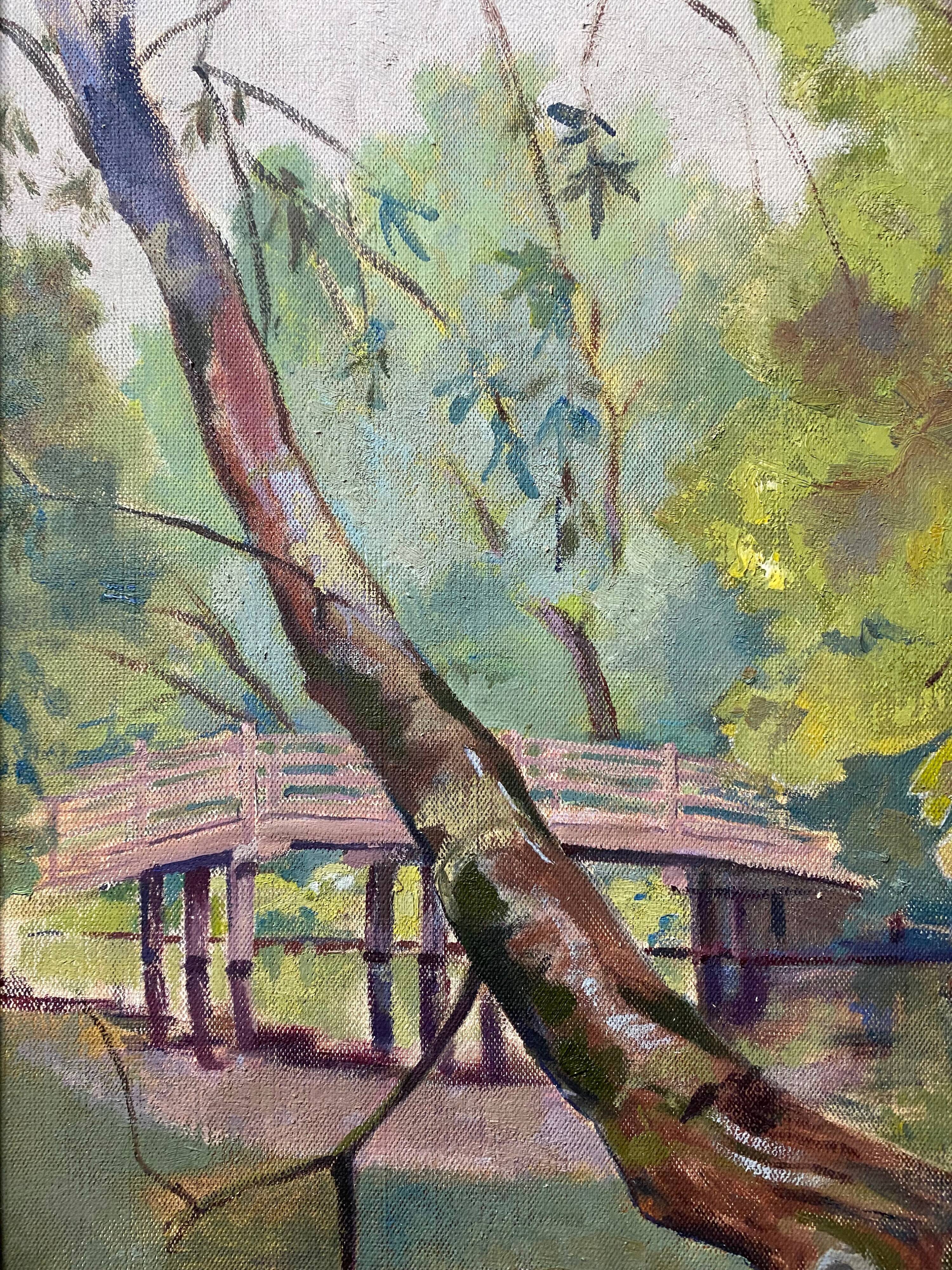 HSP painting "Trees at Flatford Mill" by Bonella Woodhead + frame England