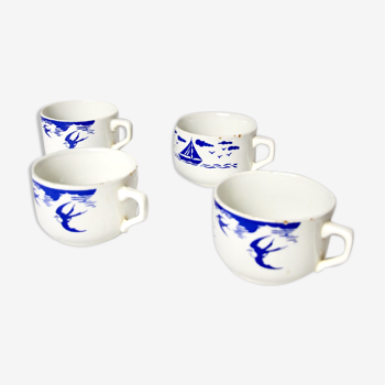 4 cups white and blue