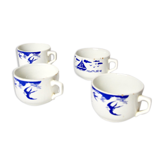 4 cups white and blue