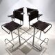 Ensemble de 4 tabourets de bar en acier tubulaire Linea Veam, 1960