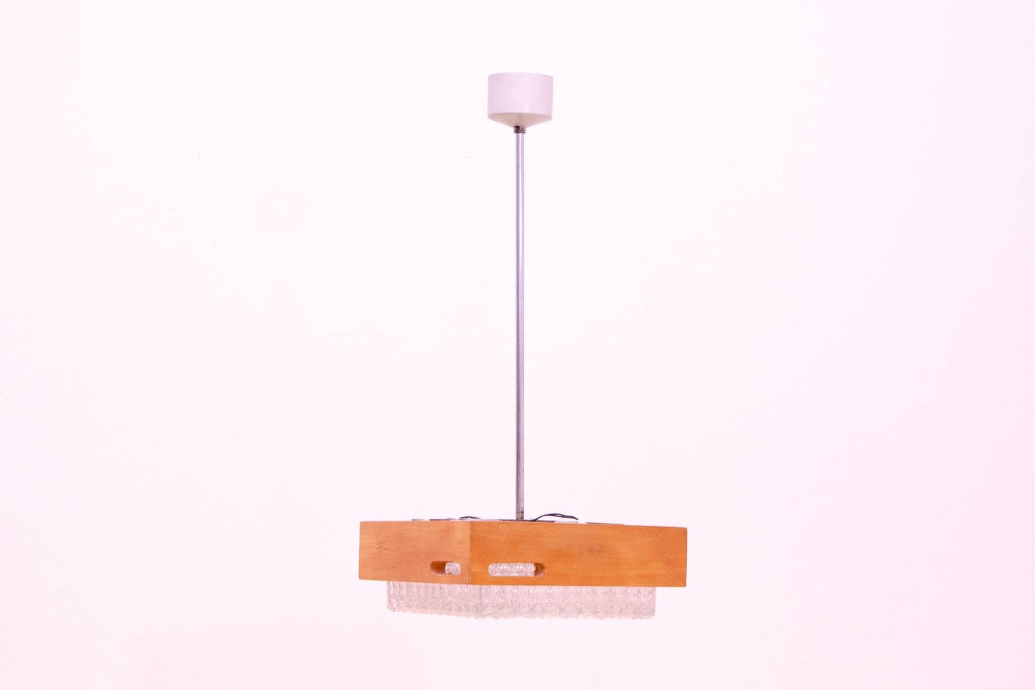 Eastern Bloc Brutalist Pendant Lamp, 1970s, Czechoslovakia