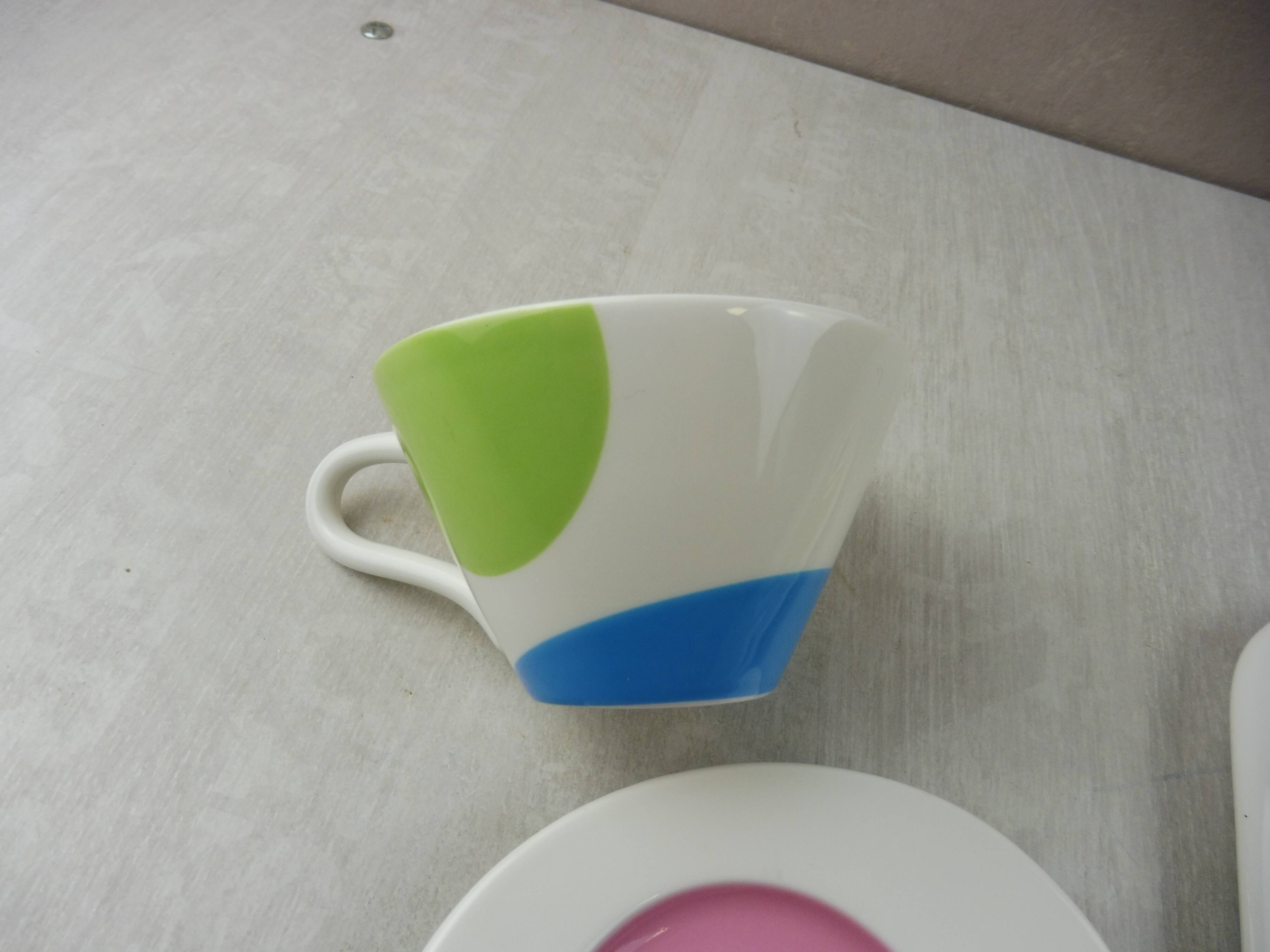 Coffee service plate - cup, paint palette décor, Villeroy - Boch