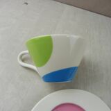 Coffee service plate - cup, paint palette décor, Villeroy - Boch