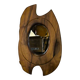 Vintage free-form mirror in solid wood