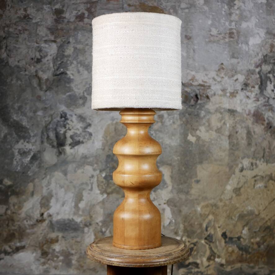 Large turned wooden lamp base, French work, 1960s