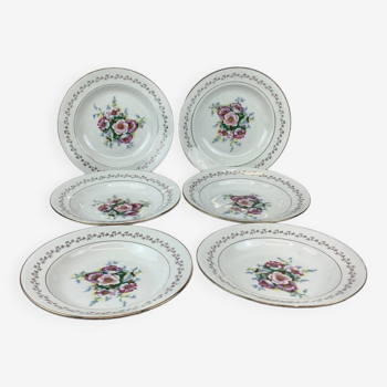6 soup plates made in France