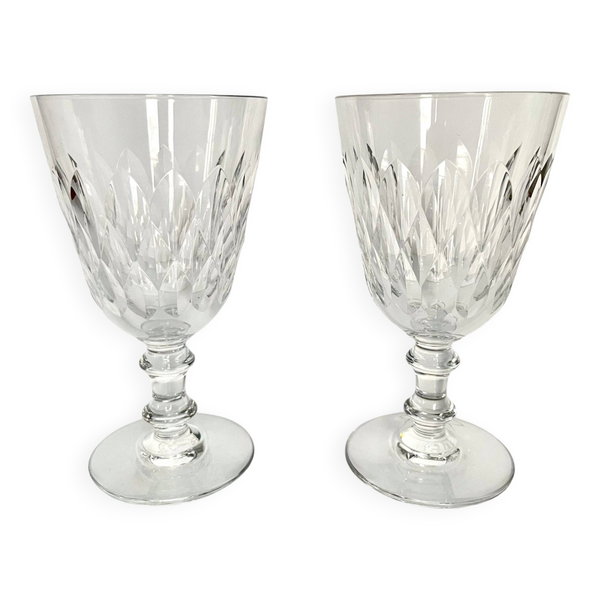 2 Baccarat crystal "Armagnac" model wine glasses