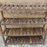 Ancien rack - étagère d'atelier en teck birman